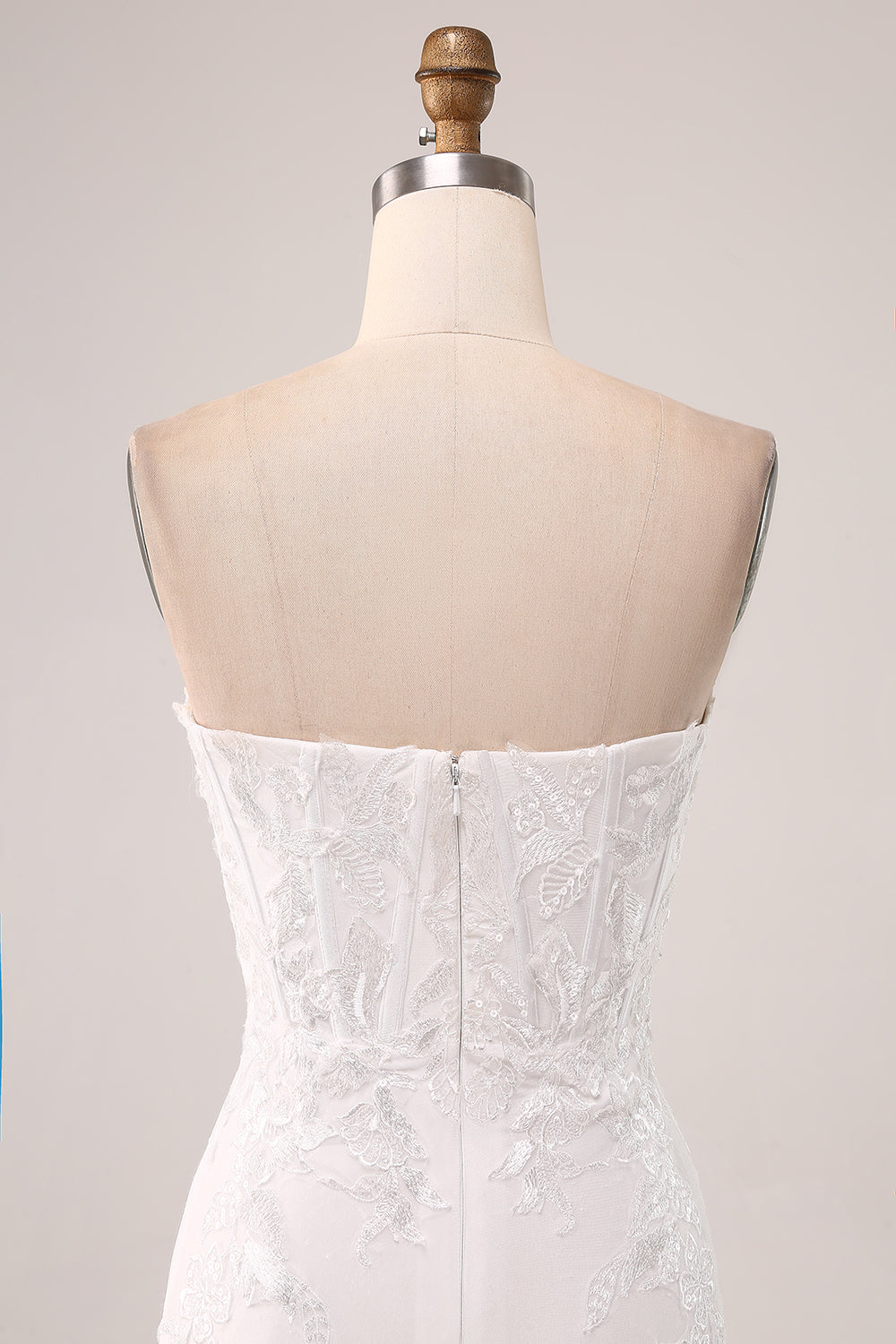 Robe de soirée sirène bustier ivoire