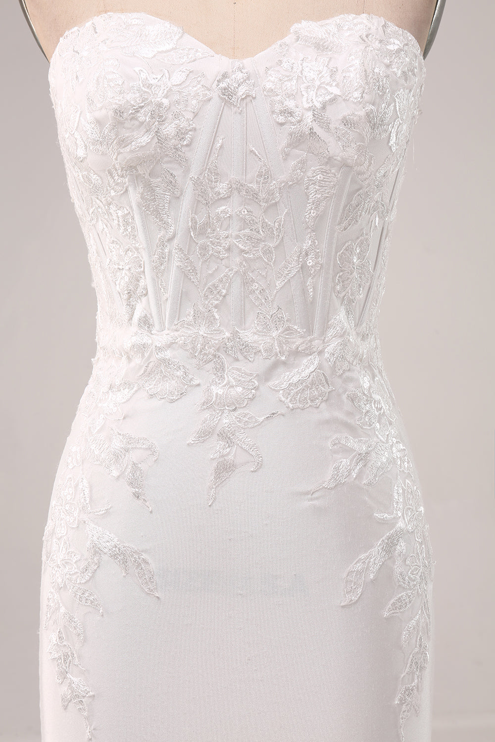 Robe de soirée sirène bustier ivoire