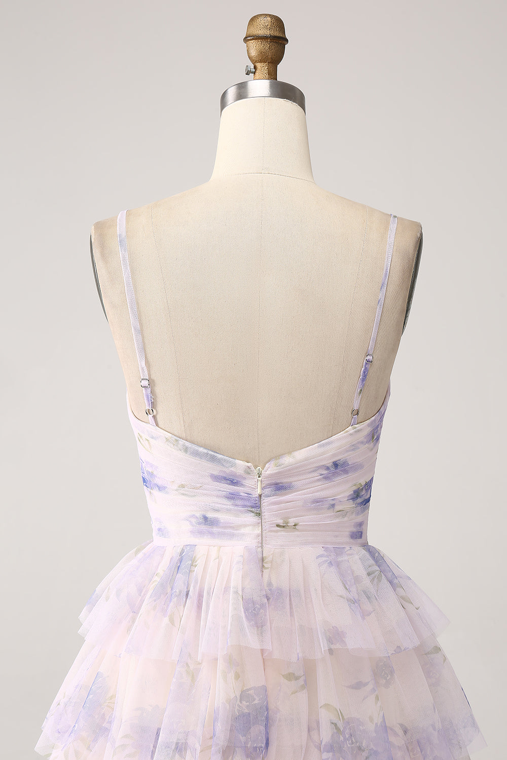 Robe de bal de princesse à volants fleur de lavande avec plissé