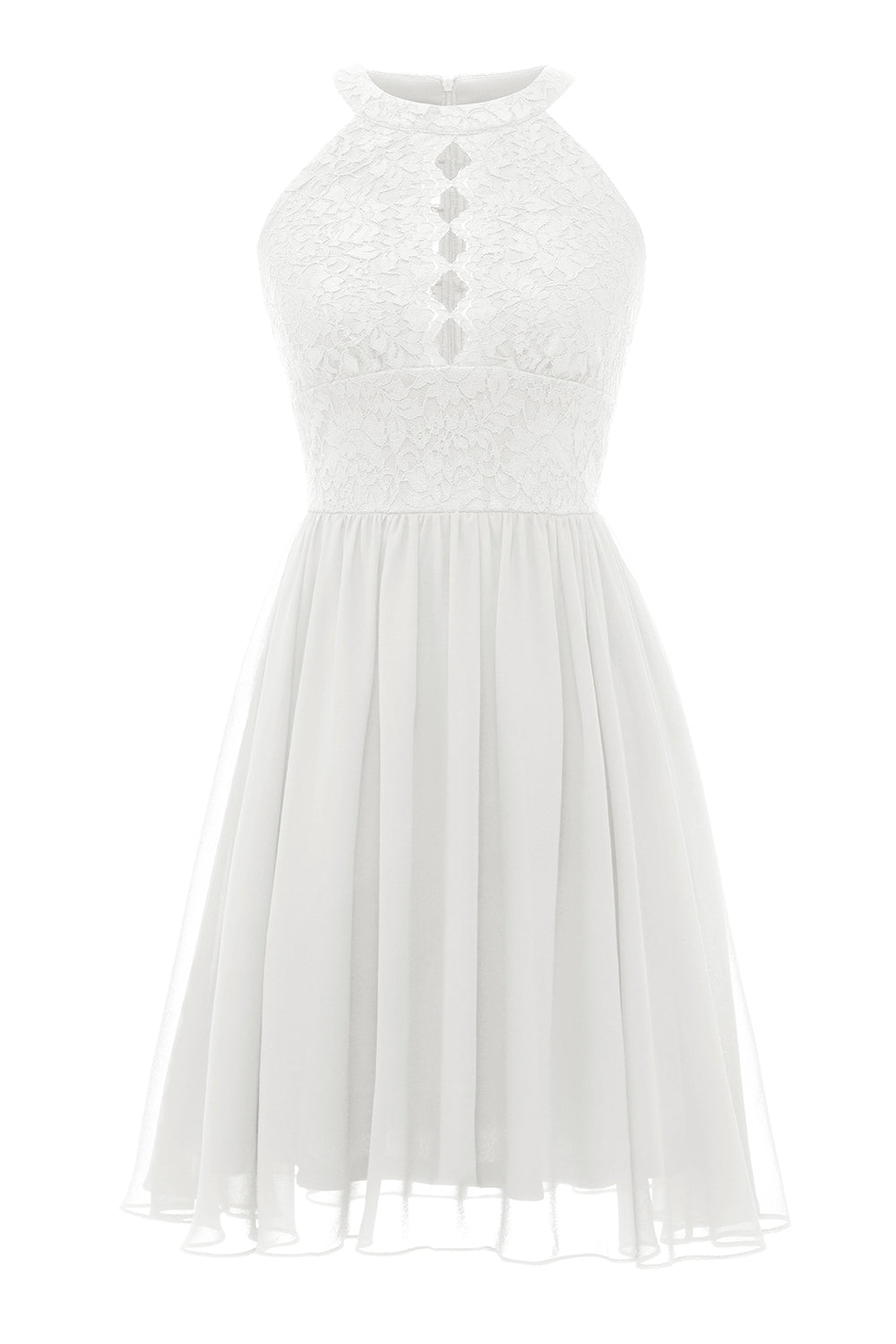 Robe en dentelle bleu marine avec col américain