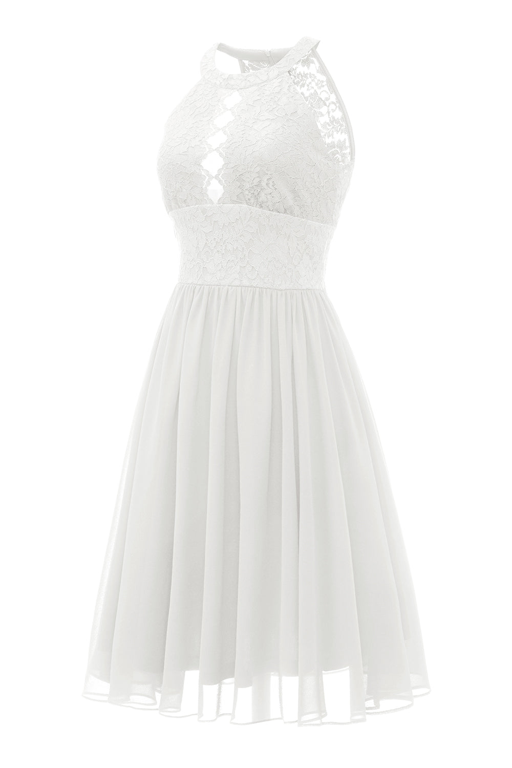 Robe en dentelle bleu marine avec col américain