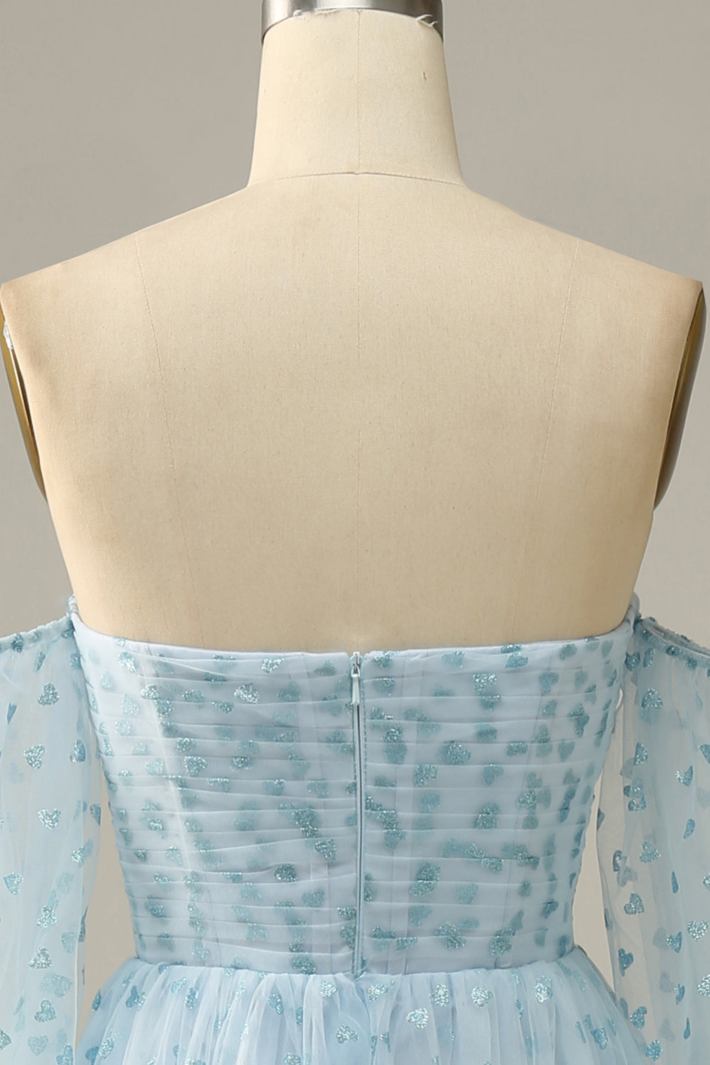 Sky Blue Off-the-Shoulder Prom Dress