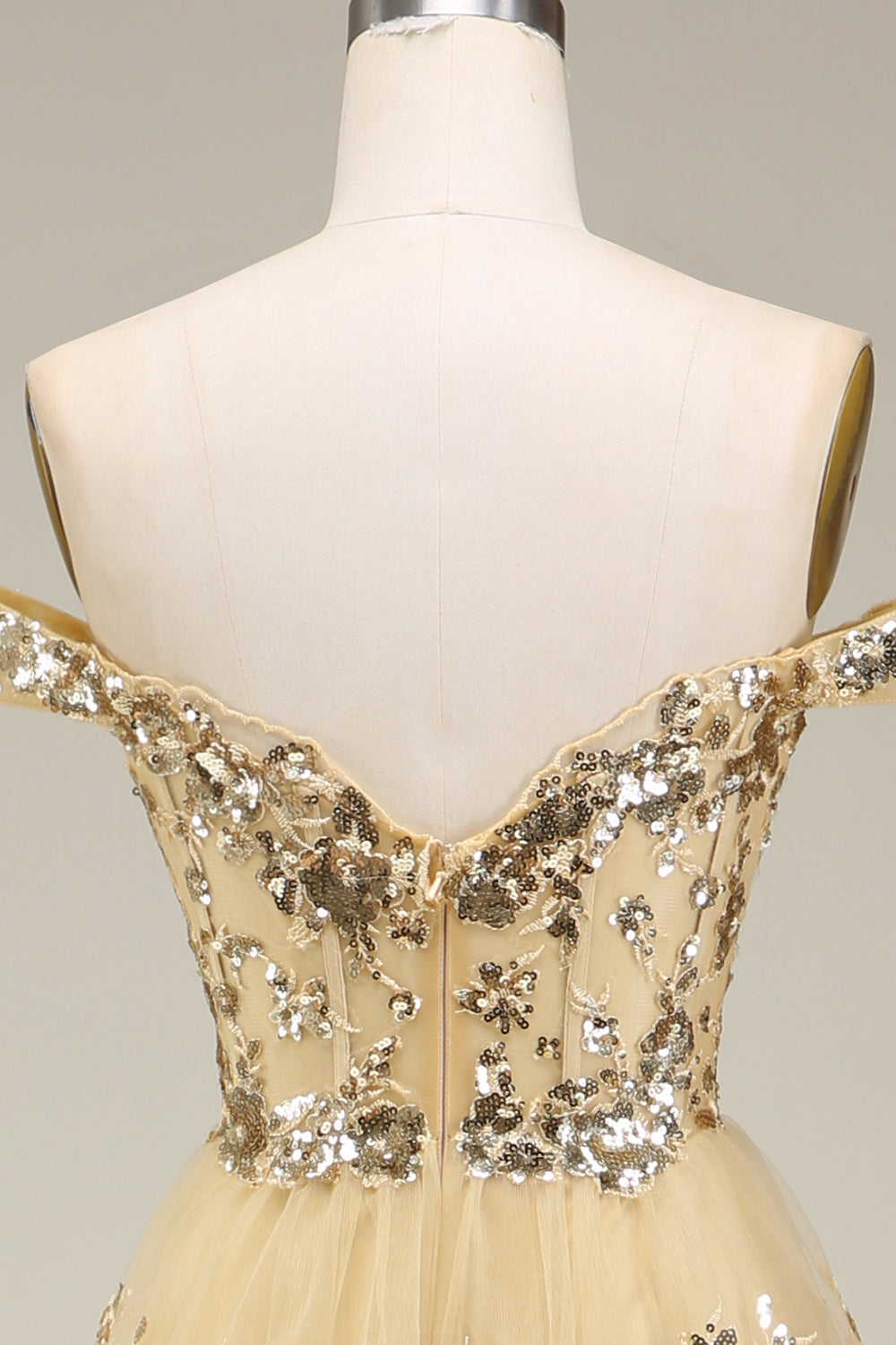 Robe de soirée corset bleu foncé, épaules dénudées et fente