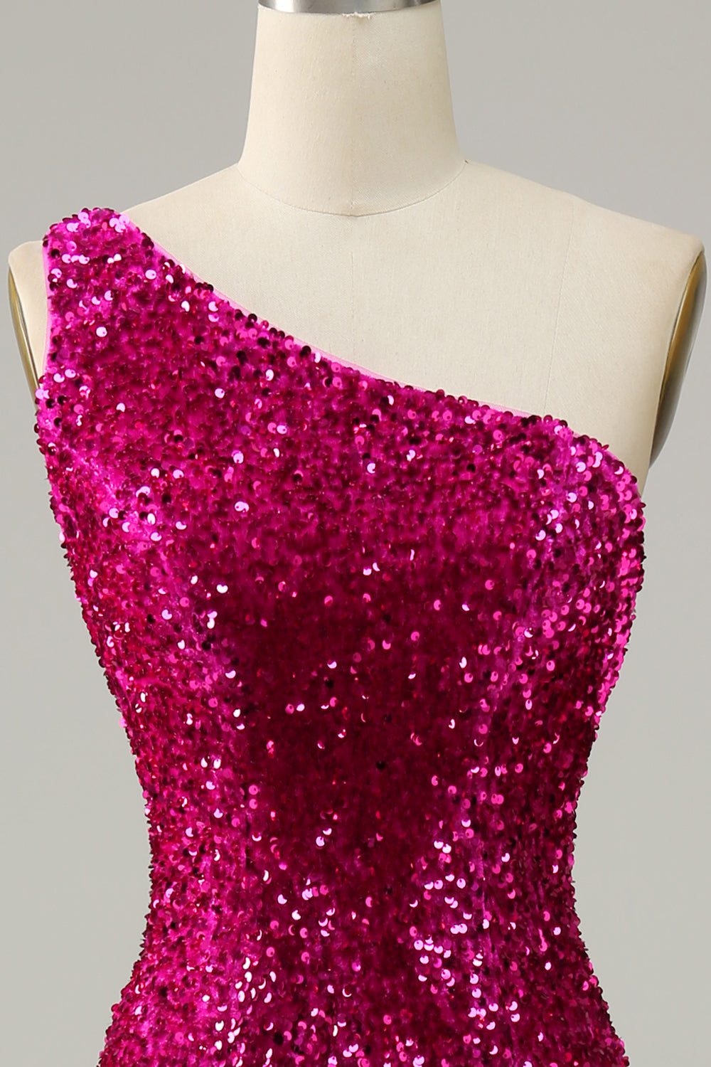 Robe de bal sirène à paillettes et à une épaule