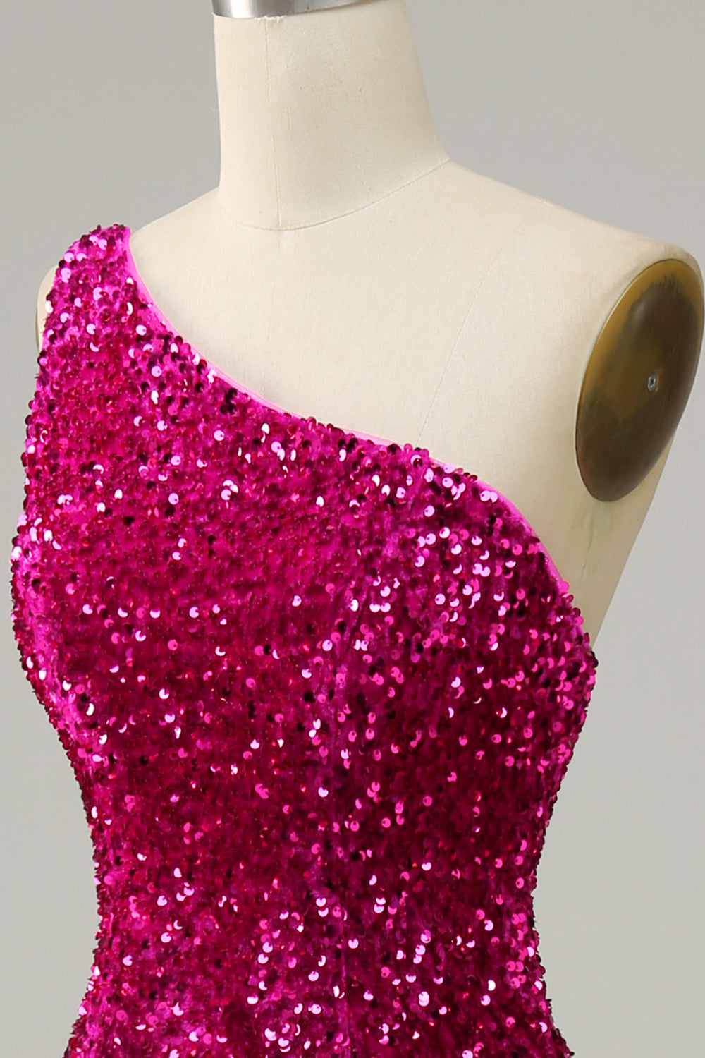 Robe de bal sirène à paillettes et à une épaule