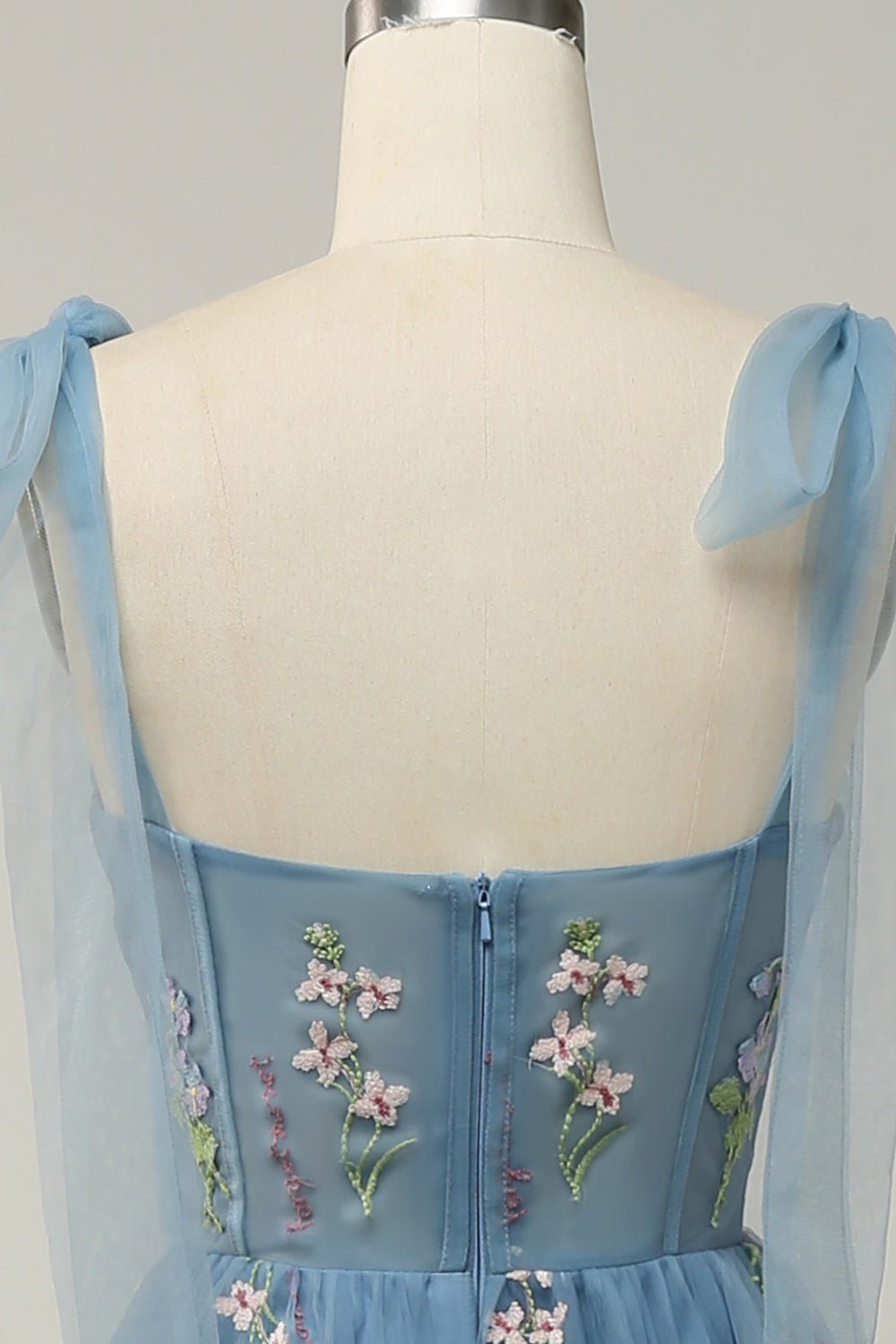 Robe longue de bal corset brodée noire