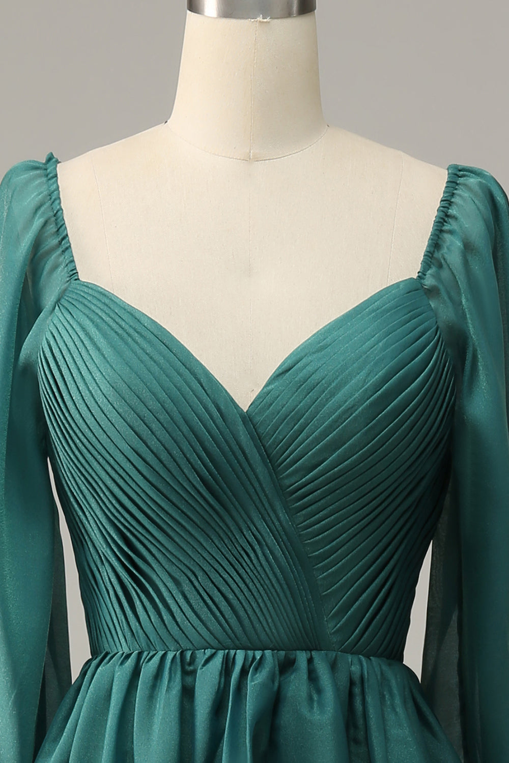 Off-the-Shoulder Long-Sleeve Ruffle Prom Dress