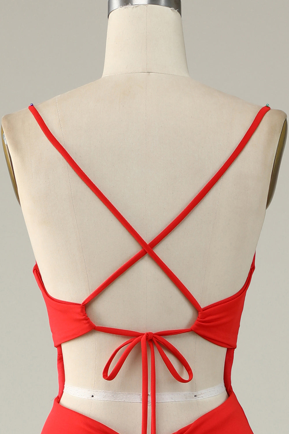 Robe de soirée sirène bleu marine taille plus à bretelles spaghetti et fente frontale