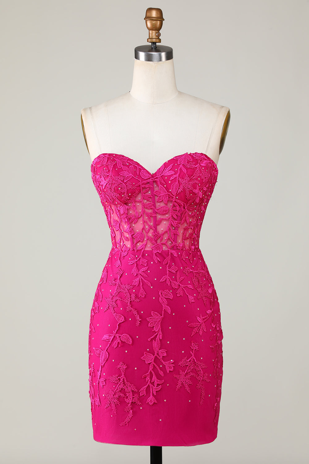 Robe bustier de bal de promo violette moulante ornée d'appliqués, la plus vendue
