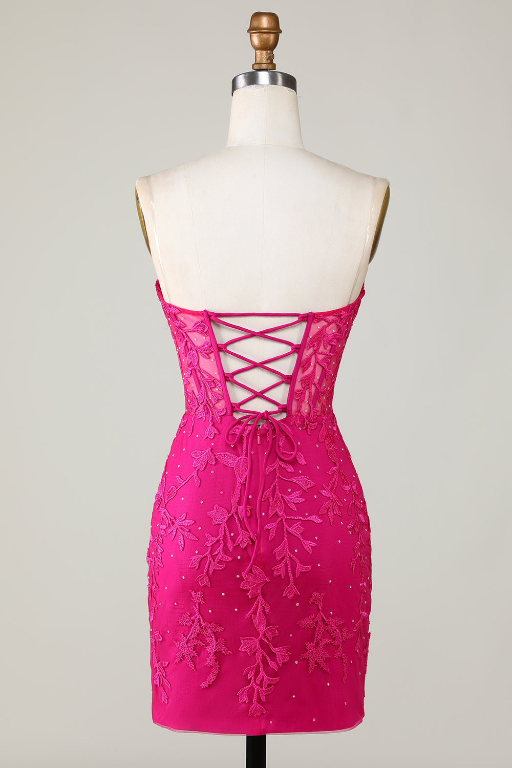 Robe bustier de bal de promo violette moulante ornée d'appliqués, la plus vendue