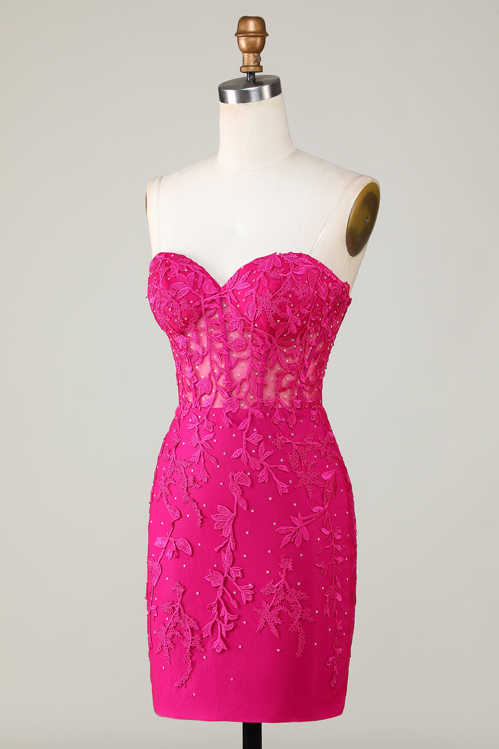 Robe bustier de bal de promo violette moulante ornée d'appliqués, la plus vendue