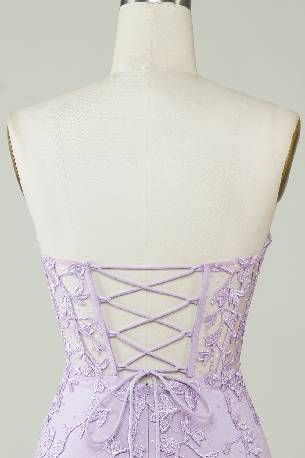 Robe bustier de bal de promo violette moulante ornée d'appliqués, la plus vendue