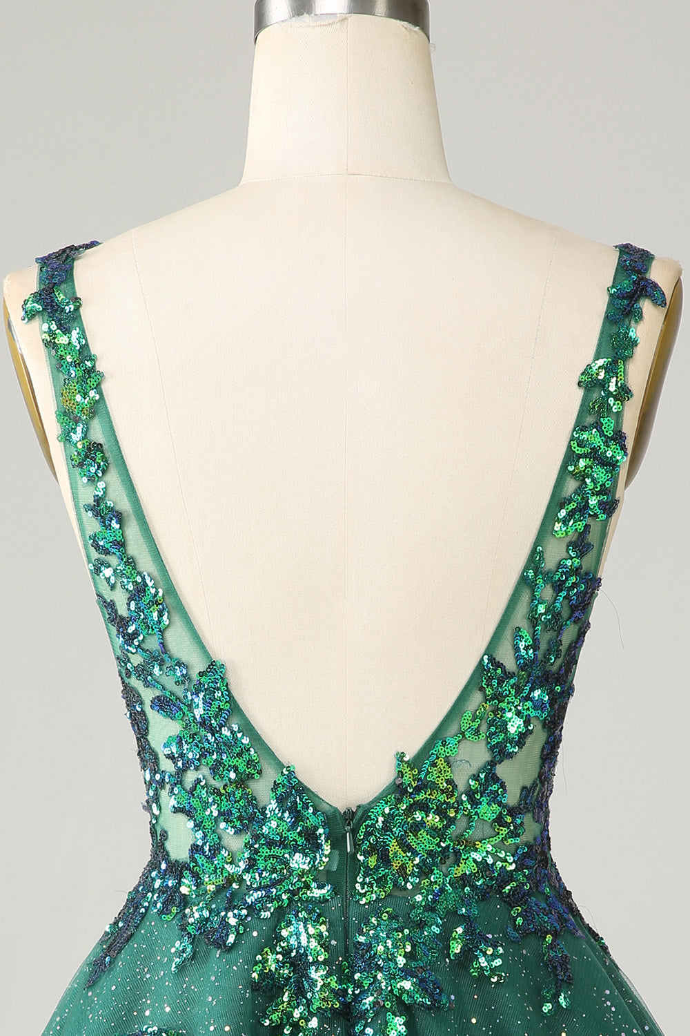 Robe de bal orange trapèze scintillante avec sequins