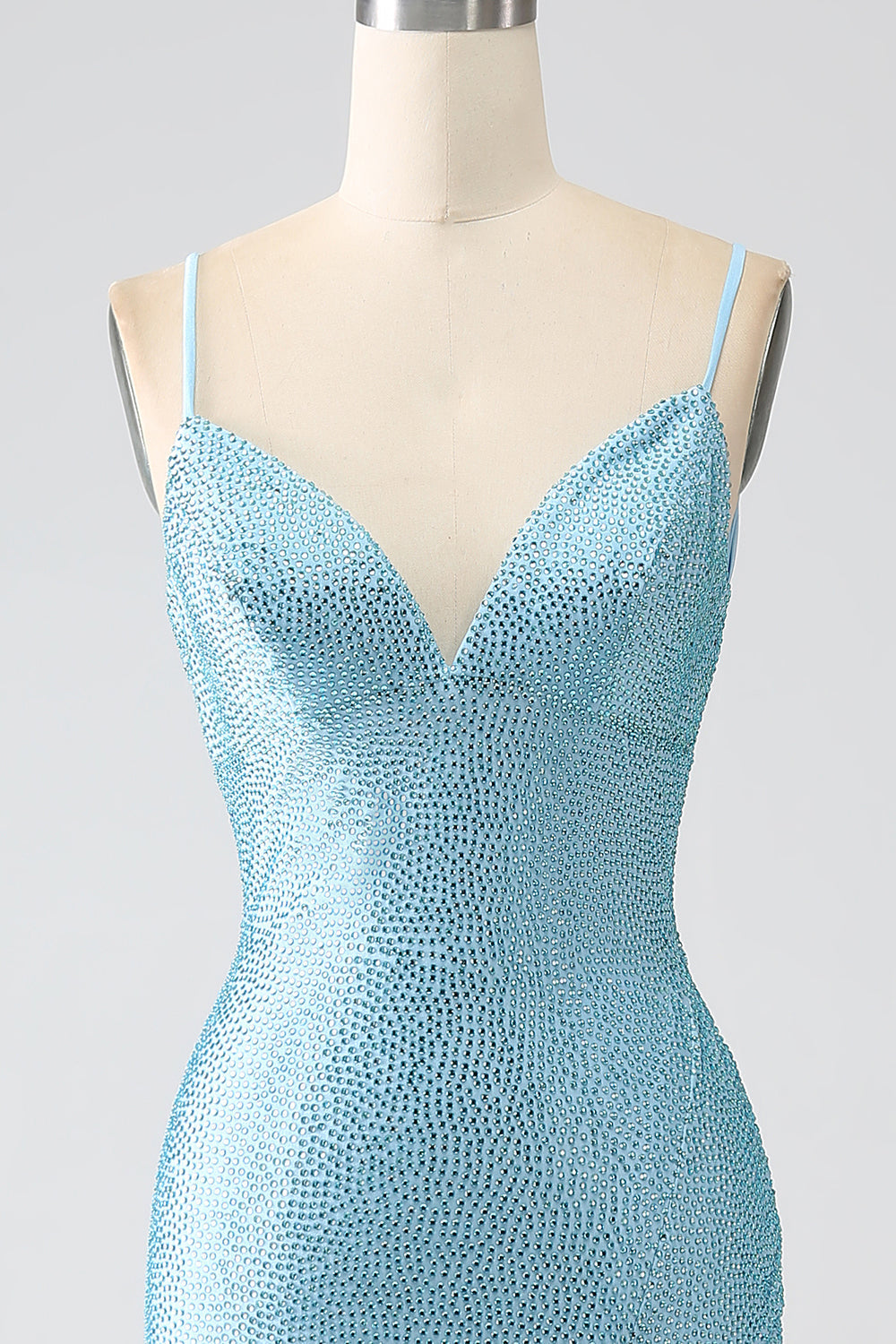 Robe de bal de sirène longue, vert foncé chatoyant, perlée avec fente