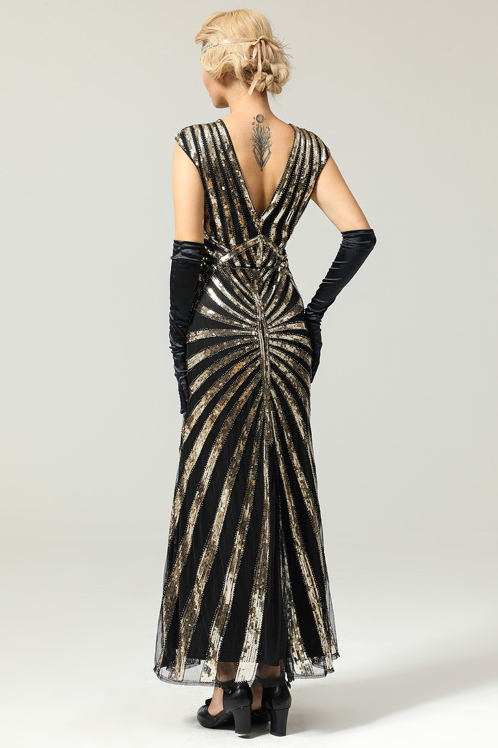 Robe Charleston sirène à sequins des années 20