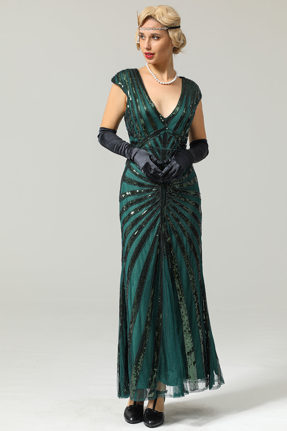 Robe sirène pailletée des années 20