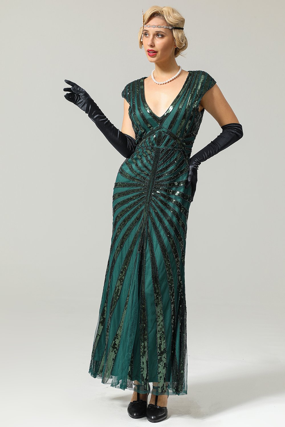 Robe sirène pailletée des années 20