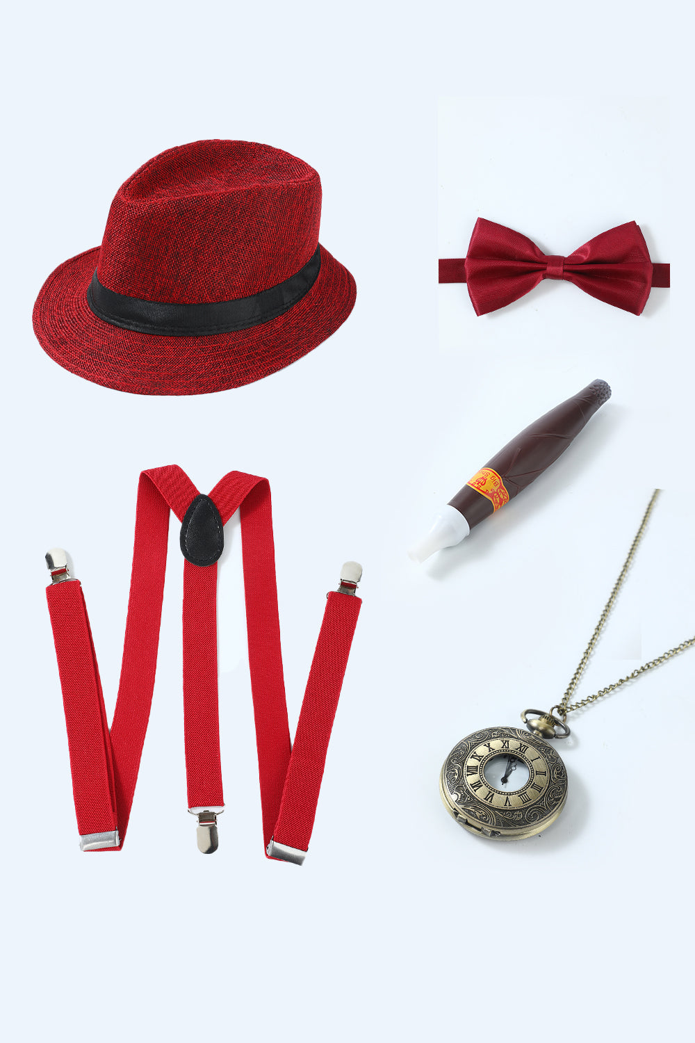 Blue 1920s Accessories Set for Men