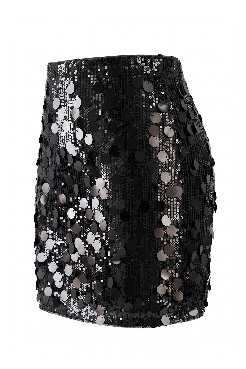 Women's Glamorous Large Sequin Mini High Waisted Sparkly Night Out Skirt