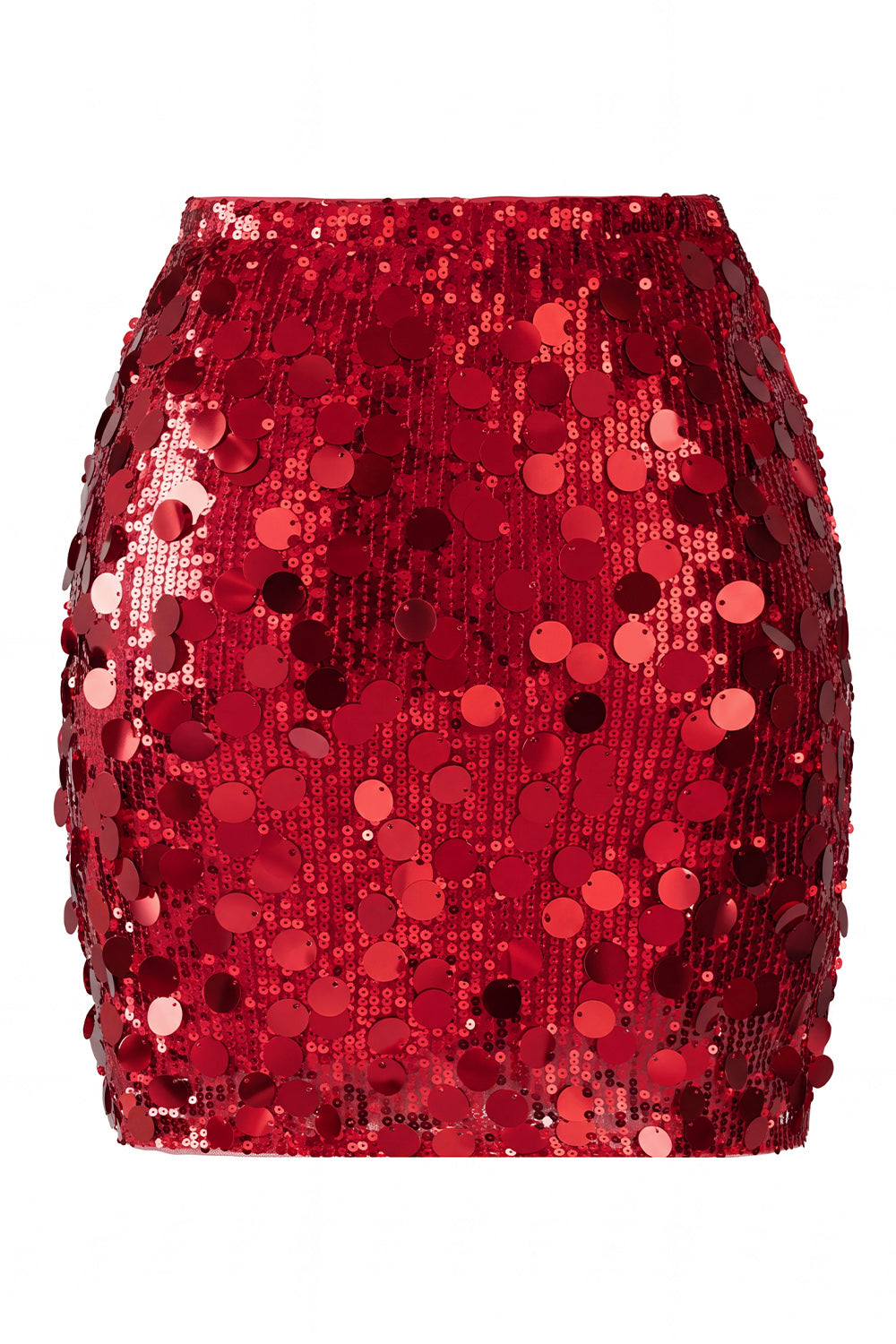 Women's Glamorous Large Sequin Mini High Waisted Sparkly Night Out Skirt