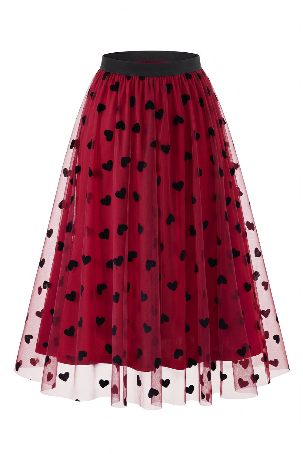 Jupon midi de princesse en tulle à fleurs 3D maille pour femme – Jupe longue évasée taille haute style fée