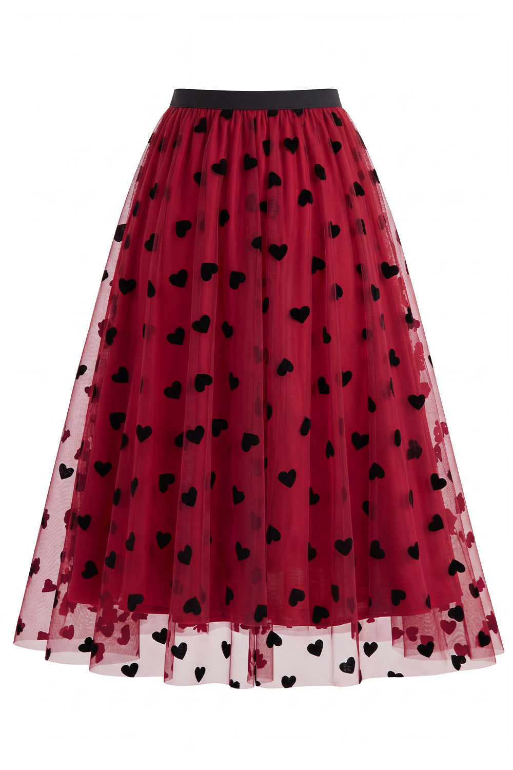 Jupon midi de princesse en tulle à fleurs 3D maille pour femme – Jupe longue évasée taille haute style fée