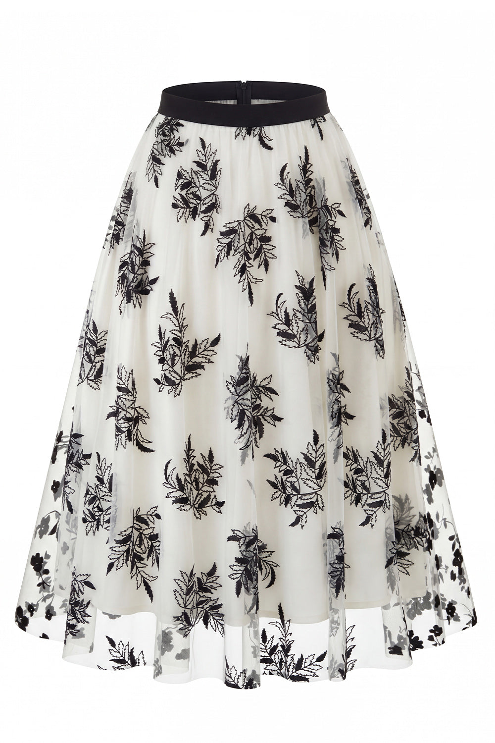 Jupon midi de princesse en tulle à fleurs 3D maille pour femme – Jupe longue évasée taille haute style fée