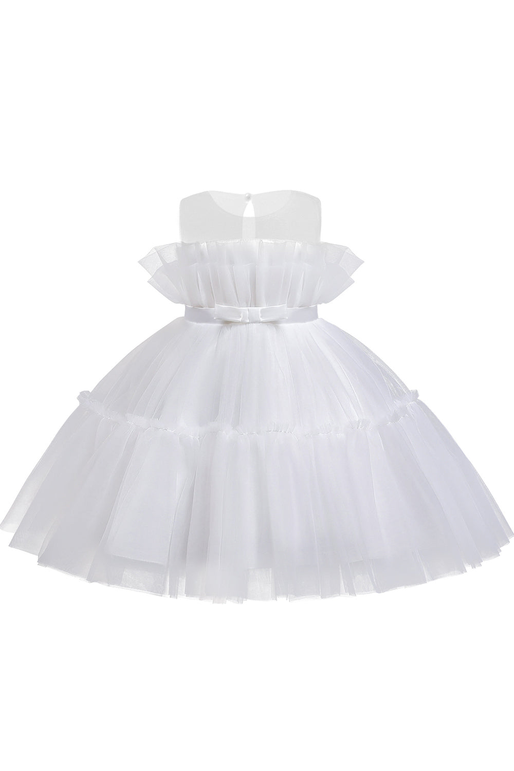 Robe de demoiselle d'honneur trapèze bleue en tulle avec nœud