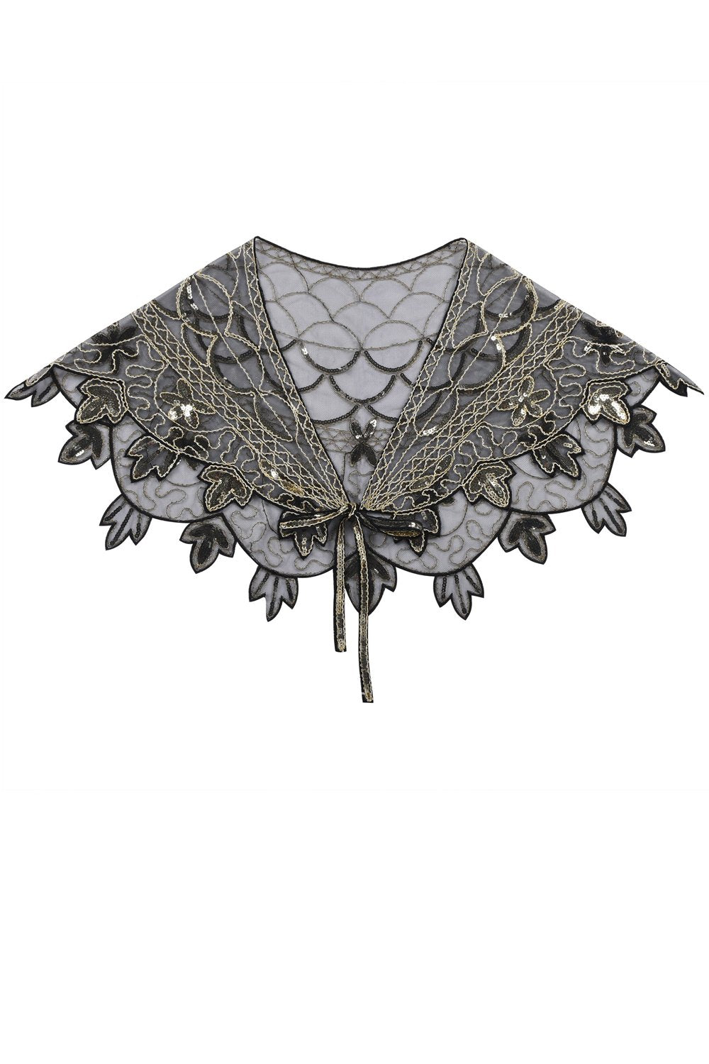 1920s Flower Sequin Women's Cape