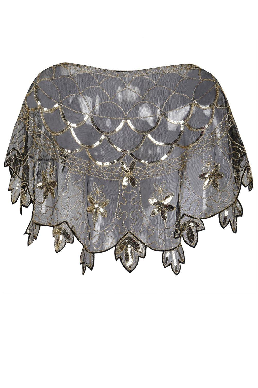 1920s Flower Sequin Women's Cape