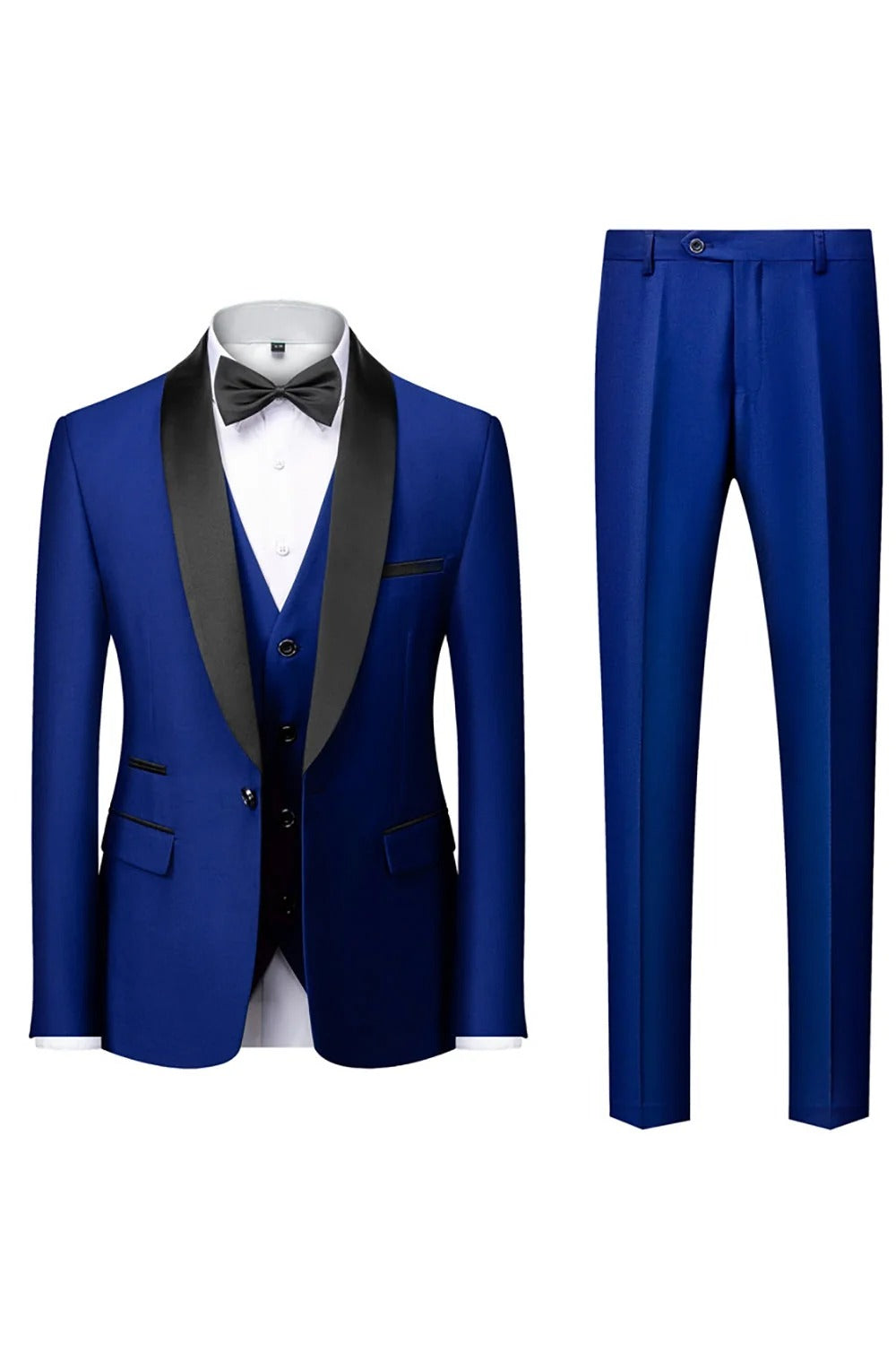 Black Shawl Lapel 3-Piece Long-Sleeved Men's Suits