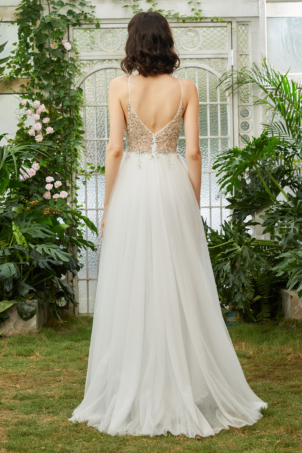 Robe de bal longue en tulle à perles bourgogne étincelante avec fente